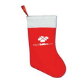 15" Felt Christmas Stocking w/ White Trim w/ Custom Direct Screen Printed Imprint